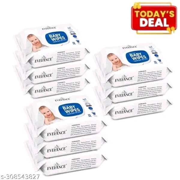 Caring Baby Wet Wipes with lid, 72 Pcs (Aloe Vera, Pack of 9) (648 Wipes)