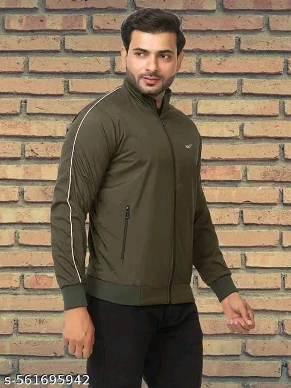 Wild Cops Casual Winter Wear Jackets For Men's Solid Wind Cheater Jacket With Zipper Ribbed Waist And Ribbed Wrist Cuffs For Perfect Fit Casual And Sports Jacket - L