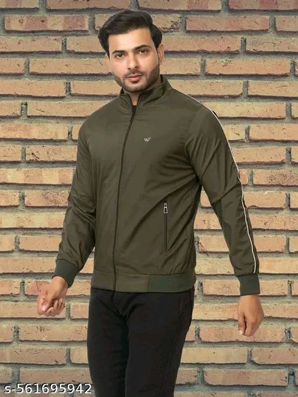 Wild Cops Casual Winter Wear Jackets For Men's Solid Wind Cheater Jacket With Zipper Ribbed Waist And Ribbed Wrist Cuffs For Perfect Fit Casual And Sports Jacket - L