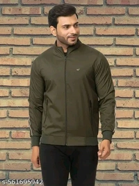 Wild Cops Casual Winter Wear Jackets For Men's Solid Wind Cheater Jacket With Zipper Ribbed Waist And Ribbed Wrist Cuffs For Perfect Fit Casual And Sports Jacket - L