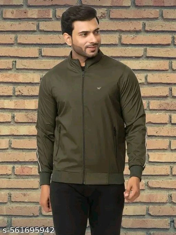 Wild Cops Casual Winter Wear Jackets For Men's Solid Wind Cheater Jacket With Zipper Ribbed Waist And Ribbed Wrist Cuffs For Perfect Fit Casual And Sports Jacket - L