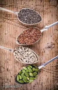 Raw Chia Seeds, Flax Seeds, Pumpkin Seeds, and Sunflower Seeds combo Pack of 4 (50gm EACH) for Weight Loss, Strong Bones, Hair growth with Omega 3, Fiber, Calcium, Magnesium, Iron, and Zinc - 50GM Each Combo Pack (Total 200gm)