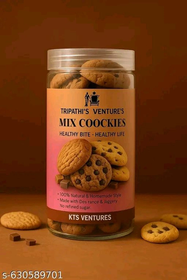 Mix Cookies | Cookies | Cookies 450g Pack of 1 - Tasty & Healthy Snack with Natural Sweetness - Best Healthy Cookies for Kids & Adults | Coconut Cookies - Premium Handmade Healthy Snack Biscuits | No Preservatives | Ideal Kids Snack, Tiffin Box Treat - 750gm Pack of 1 | Healthy Snack Biscuits