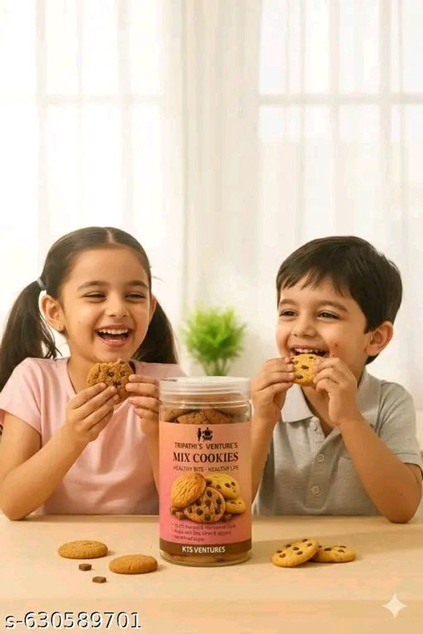 Mix Cookies | Cookies | Cookies 450g Pack of 1 - Tasty & Healthy Snack with Natural Sweetness - Best Healthy Cookies for Kids & Adults | Coconut Cookies - Premium Handmade Healthy Snack Biscuits | No Preservatives | Ideal Kids Snack, Tiffin Box Treat - 750gm Pack of 1 | Healthy Snack Biscuits