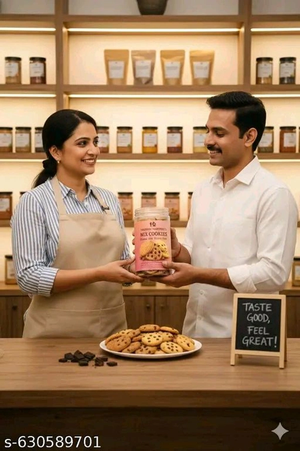 Mix Cookies | Cookies | Cookies 450g Pack of 1 - Tasty & Healthy Snack with Natural Sweetness - Best Healthy Cookies for Kids & Adults | Coconut Cookies - Premium Handmade Healthy Snack Biscuits | No Preservatives | Ideal Kids Snack, Tiffin Box Treat - 750gm Pack of 1 | Healthy Snack Biscuits