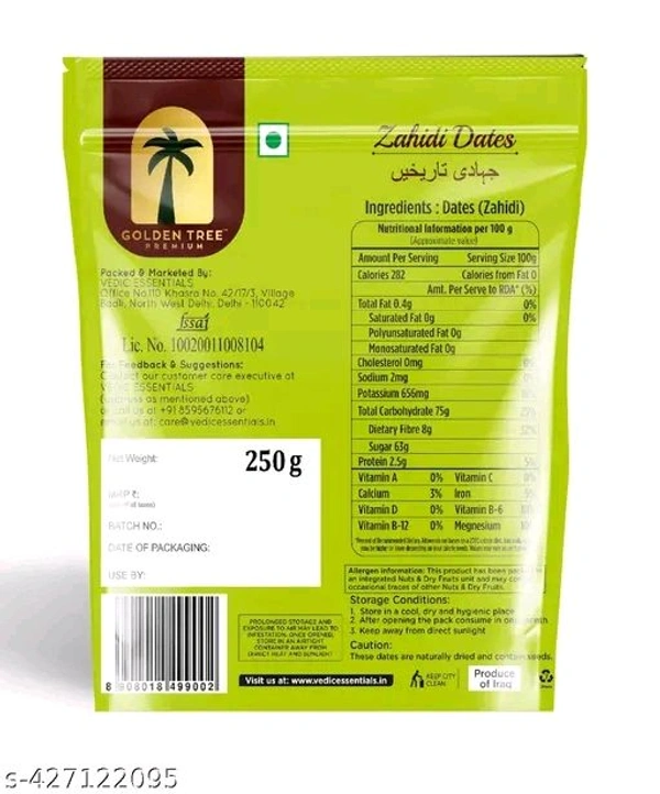 100% Pure Selected Premium Organic Handpicked Khajoor Dates (2 X 250 g )