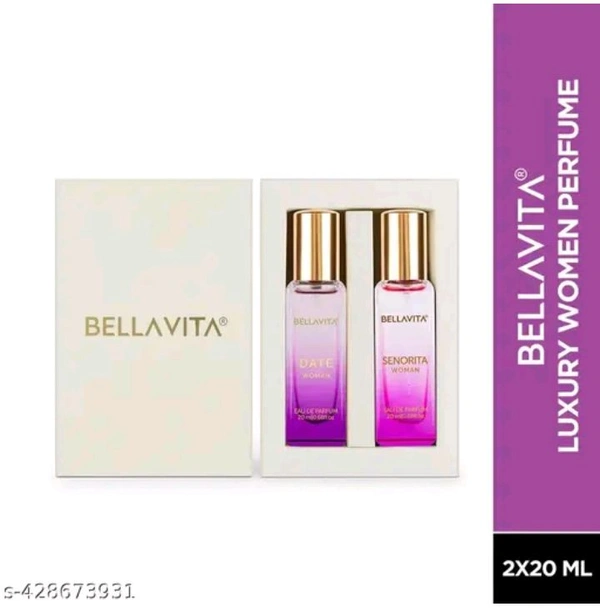 Bella VitaLuxury Women's DATE+SENORITA Woman Perfume Gift Combo for Women 40 ML (Pack of 2 Items 20ML Each)