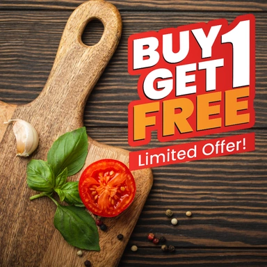 Buy 1 Get 1 Free              10.30AM-08.30PM