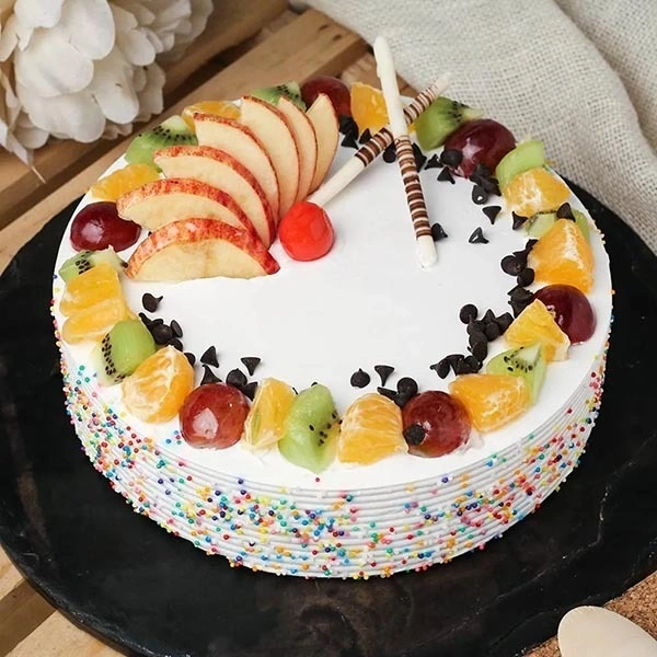 FreshFruit Cake - 1 Pound, Making Time 2 Hours, Order Time-11Am To 6Pm