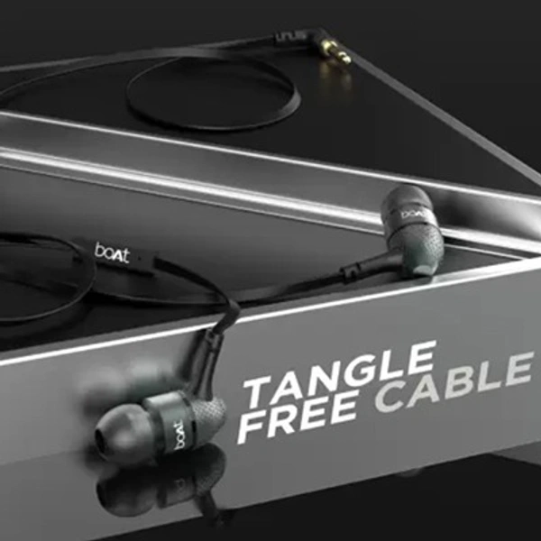 boAt Bassheads 220 Wired in Ear Earphones - Black, New