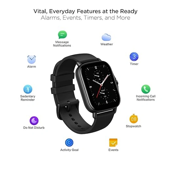 Amazfit GTS 2e Smart Watch - Black - Black