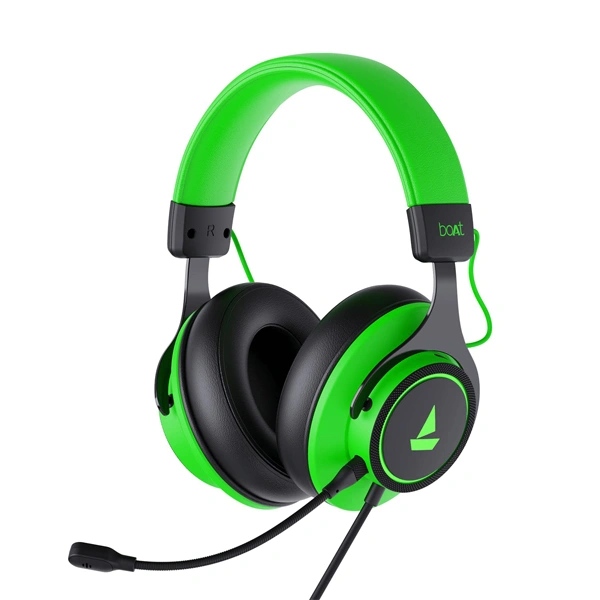 boAt Immortal IM1000D Dual Channel Gaming Headphones - Green - Green