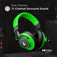 boAt Immortal IM1000D Dual Channel Gaming Headphones - Green - Green