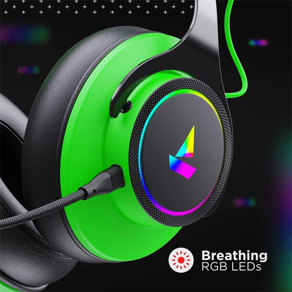 boAt Immortal IM1000D Dual Channel Gaming Headphones - Green - Green