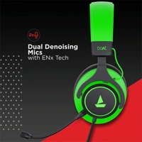 boAt Immortal IM1000D Dual Channel Gaming Headphones - Green - Green