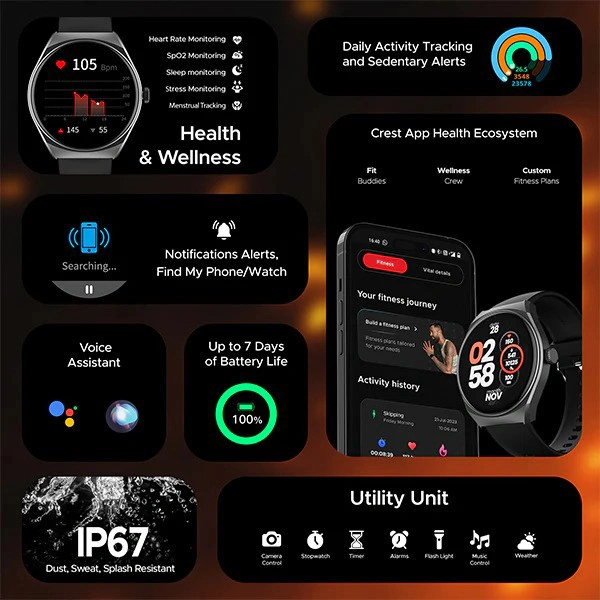 boAt Lunar Comet Smart Watch - Olive Green - Olive Green