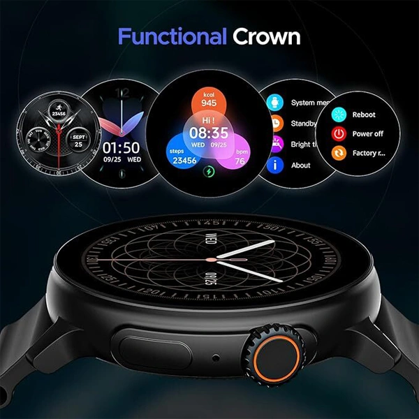 boAt Lunar Tigon Smart Watch with 1.45" AMOLED Display - Deep Blue - Deep Blue, New