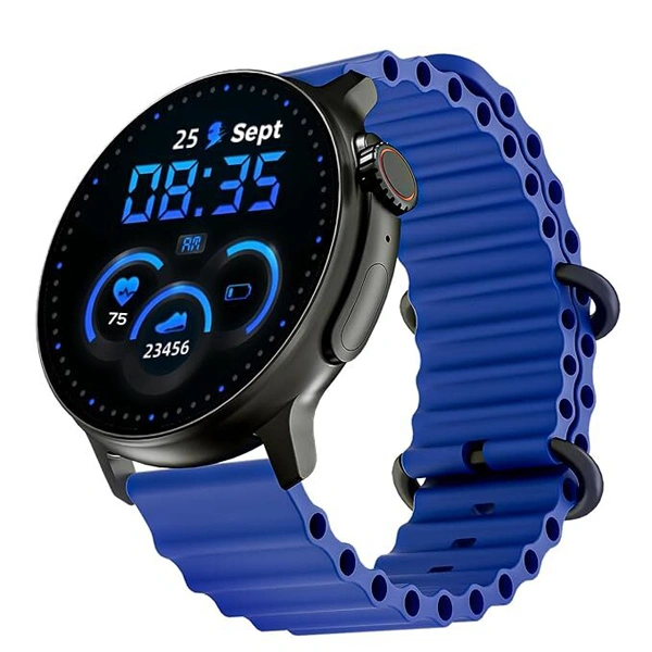 boAt Lunar Tigon Smart Watch with 1.45" AMOLED Display - Deep Blue - Deep Blue, New