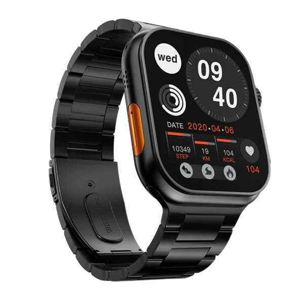 Fire-Boltt Dapper’s 54.61 mm IPS Big Screen Smartwatch - Black Chain Metal - Black, New