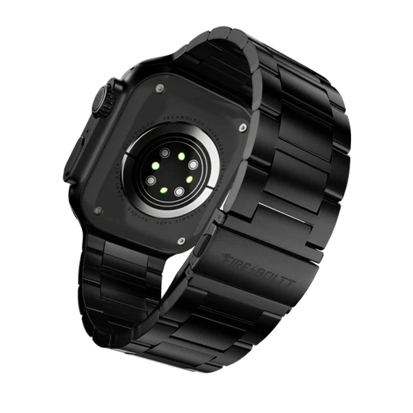 Fire-Boltt Dapper’s 54.61 mm IPS Big Screen Smartwatch - Black Chain Metal - Black, New