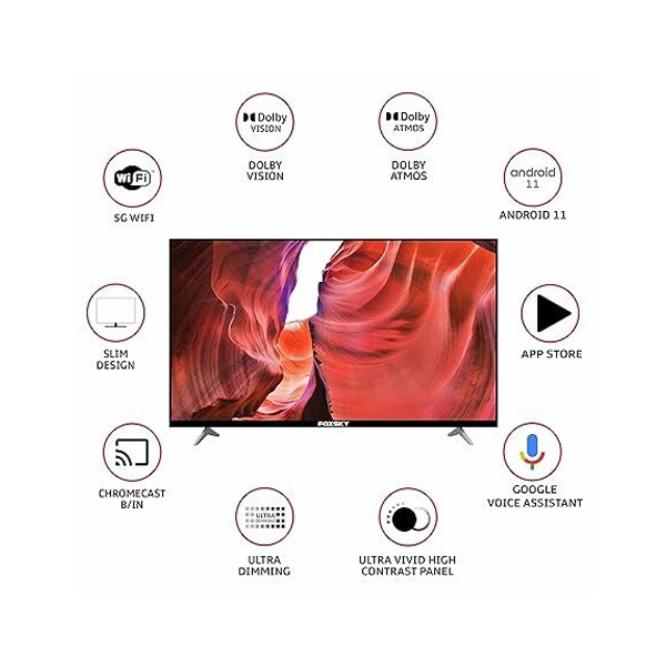 Foxsky 65FS-VS 165 cm (65 inches) 4K Ultra HD Smart LED TV - Black, New