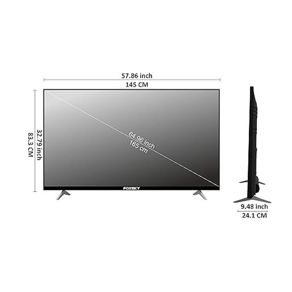 Foxsky 65FS-VS 165 cm (65 inches) 4K Ultra HD Smart LED TV - Black, New