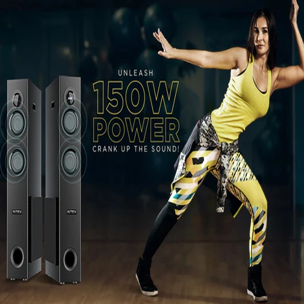 Intex Titan 1500 (D) | TW 13503 FMUB 2.0 Tower Speaker (150W) - Black, New