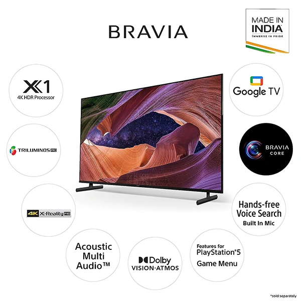 Sony Bravia 189 cm (75 inches) 4K Ultra HD Smart LED Google TV KD-75X82L - Black