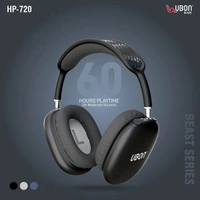 Ubon HP-720 Beast Series Designer Headphones - Black - Black, New