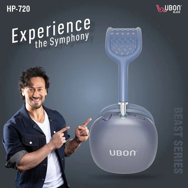 Ubon HP-720 Beast Series Designer Headphones - Black - Black, New