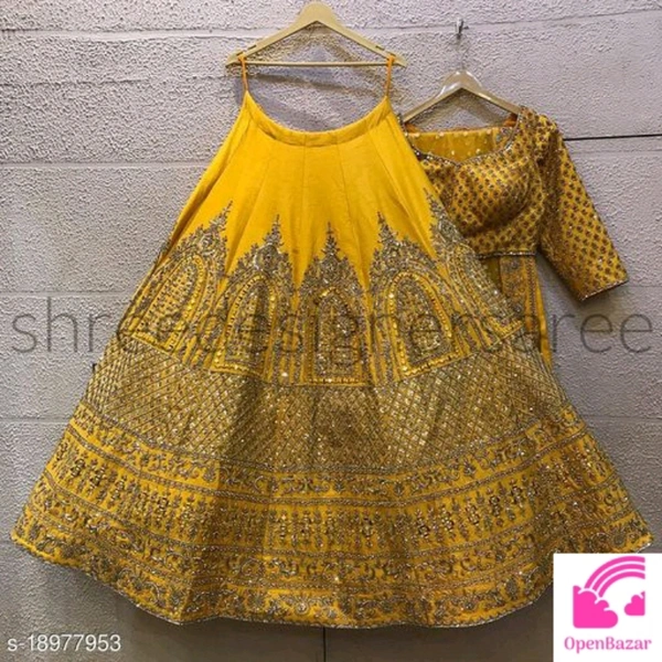 Women Partywear Embroidered Lehenga 