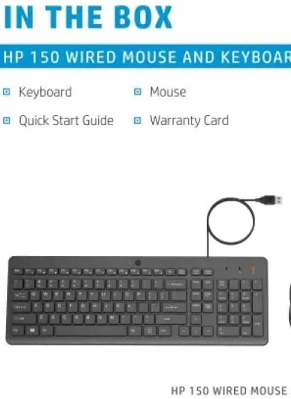 HP 150 Wired Wired USB Desktop Keyboard (Black)