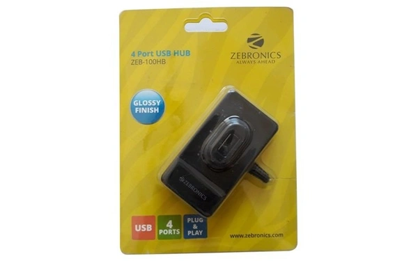 ZEBRONICS 100HB High Speed ZEB-100HB USB Hub (Black)