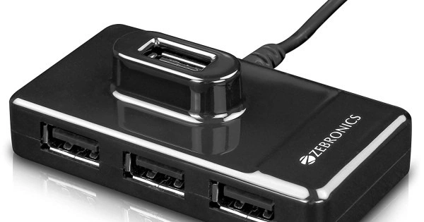 ZEBRONICS 100HB High Speed ZEB-100HB USB Hub (Black)