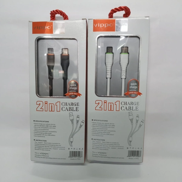 VIPPO 2 In 1 Fast Charging Cable 3.4