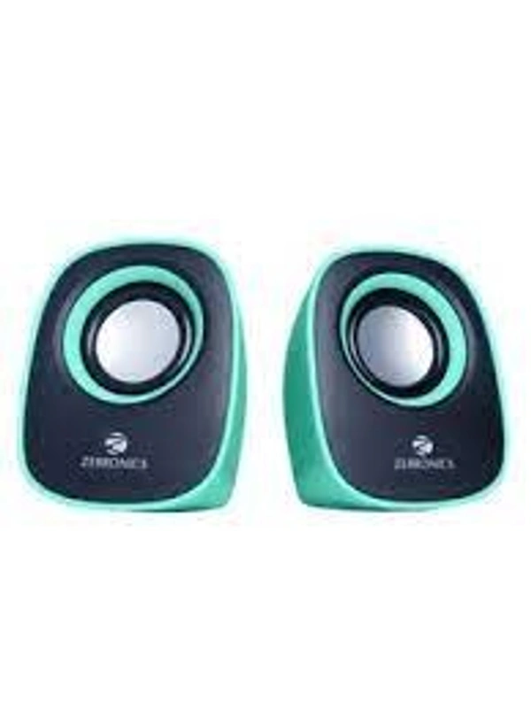 ZEBRONICS ZEB - PEBBLE NEW Laptop/Desktop Speaker (Green, 2.0 Channel)