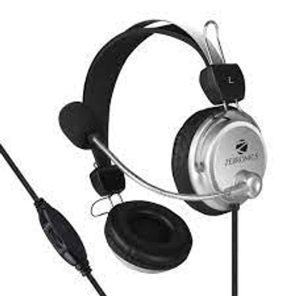 ZEBRONICS ZEB-1001HMV Wired Headset With MIC Wired Headset (Silver, Black, On the Ear)
