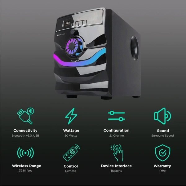 ZEBRONICS Zeb-Rainbow 20 W Bluetooth Home Theatre (Black, 4.1 Channel)