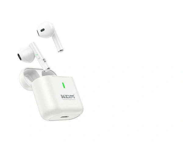 KDM W4 TWS 20 H music Time Wireless Earphone Bluetooth Headset (White, True Wireless)