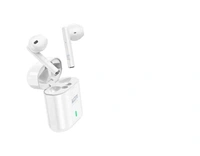 KDM W4 TWS 20 H music Time Wireless Earphone Bluetooth Headset (White, True Wireless)