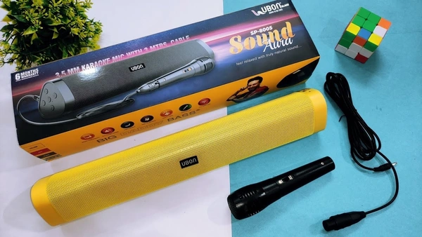 Ubon Sound Aura SP-8005 Mini Soundbar With Karaoke Mic 6 W Bluetooth Soundbar (Black, Stereo Channel)