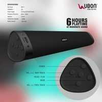 Ubon Sound Aura SP-8005 Mini Soundbar With Karaoke Mic 6 W Bluetooth Soundbar (Black, Stereo Channel)