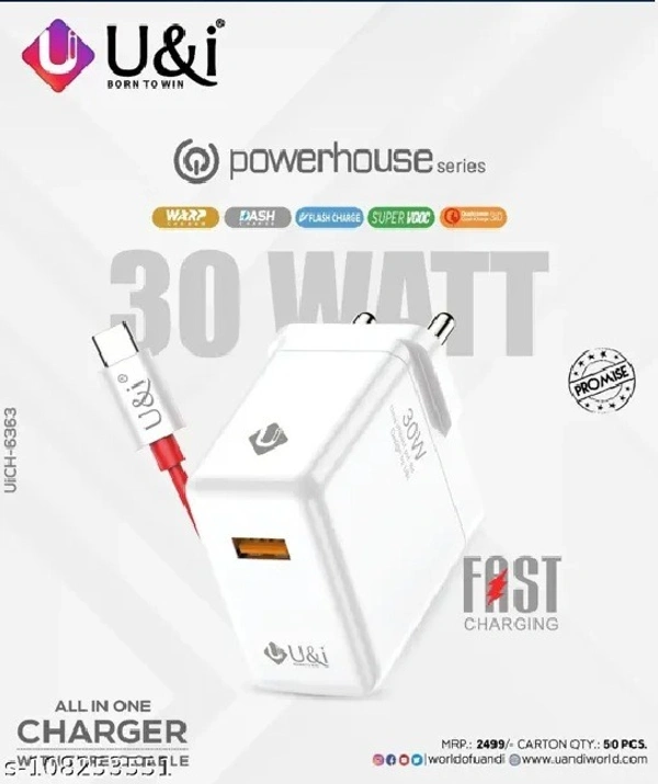 u&i U&I- UiCH- 6363 POWER HOUSE SERIES 30W FAST WARP/DASH CHARGER