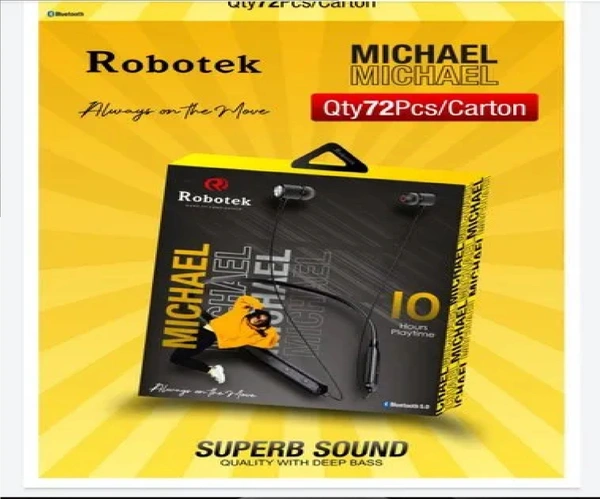 robotek Robotek Micheal 10 Hour Playtime Bluetooth Headset (Multicolor, In the Ear)