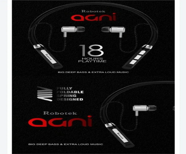 ROBOTEK Robotek Agni - 20 Hours Playtime Bluetooth Headset (Multicolor, in The Ear)