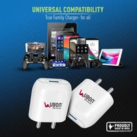 UBON Boost Series Mobile Charger CH-58 2.4 Amp Wall Charger Fast Charging Adapter with Micro USB Cable for Smartphone & Tablets, BIS Certified, Smart Protection for Short Circuit & Overheating- White - White