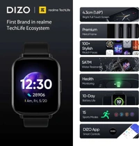 realme DIZO Watch 2 GOLD (by realme TechLife) (White Strap, Free Size) - GOLD