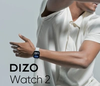 realme DIZO Watch 2 GOLD (by realme TechLife) (White Strap, Free Size) - GOLD