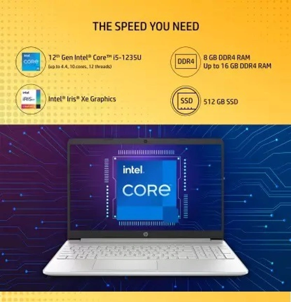 HP 15s Intel Core i5 12th Gen - (16 GB/512 GB SSD/Windows 11 Home) 15s-fq5112TU Thin and Light Laptop (15.6 inch, Jet Black, 1.69 Kg, With MS Office) - Silver Chalice, 512GB SSD, 16GB, 15.6, 1.69 KG