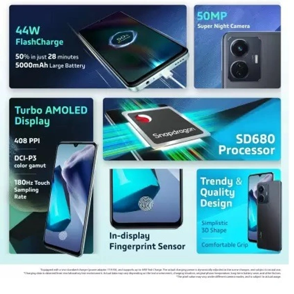 VIVO vivo T1 44W (Midnight Galaxy, 128 GB) (6 GB RAM) - Midnight Galaxy, 128GB, 6GB